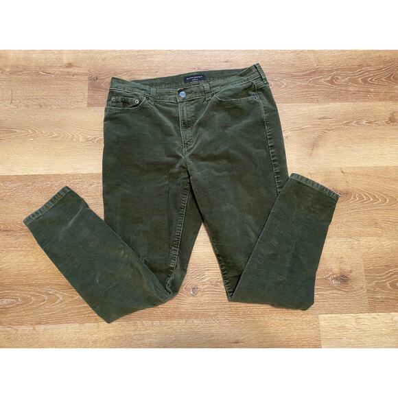 Banana Republic Pants Skinny Fit Olive Green Corduroy Size 10/30 5 Pockets Jean - Picture 1 of 9